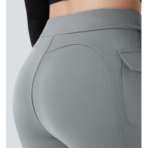 -Halara Charcoal Gray Cargo Flare- Medium- (12-14) Tall length As Is